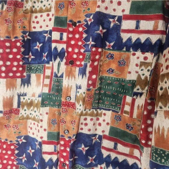 Vtg90s The Territory Ahead M 100% Cotton Abstract PrintPocket ButtonUpMen Shirt - Picture 4 of 11